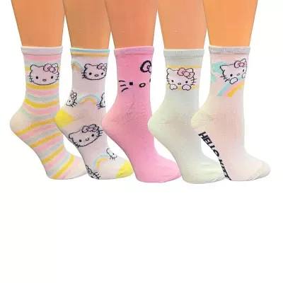 5 Pair Hello Kitty Crew Socks Womens