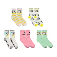 5 Pair Hello Kitty Crew Socks Womens