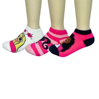 Little & Big Girls 3 Pair Barbie Cozy Low Cut Socks