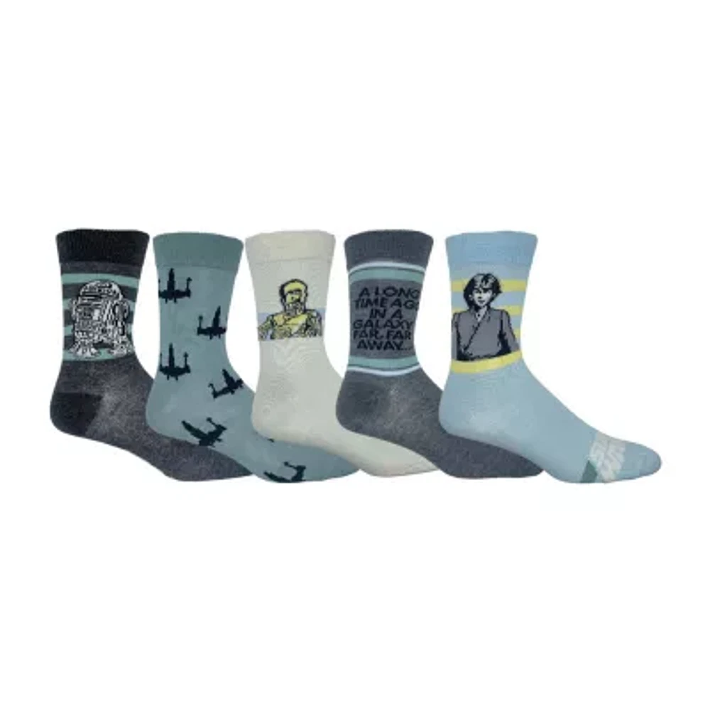 5 Pair Star Wars Crew Socks Mens