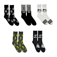 5 Pair Nightmare Before Christmas Crew Socks Mens