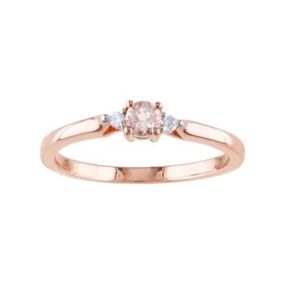 Genuine Morganite and Diamond-Accent Ring