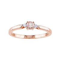 Genuine Morganite and Diamond-Accent Ring