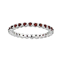 Personally Stackable Genuine Garnet Sterling Silver Eternity Ring