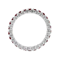 Personally Stackable Genuine Garnet Sterling Silver Eternity Ring