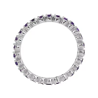 Personally Stackable Genuine Amethyst Sterling Silver Eternity Ring