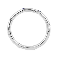 Personally Stackable Lab-Created Blue Sapphire Sterling Silver Station Ring