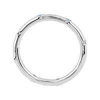 Personally Stackable Genuine Topaz Sterling Silver Station Ring