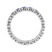 Personally Stackable Lab-Created Blue Sapphire Sterling Silver Eternity Ring