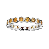 Personally Stackable Genuine Citrine Sterling Silver Eternity Ring