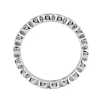 Personally Stackable Genuine Blue Topaz Sterling Silver Eternity Ring