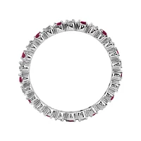 Personally Stackable Genuine Garnet & Diamond-Accent Eternity Ring