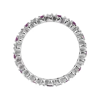 Personally Stackable Genuine Amethyst and Diamond-Accent Eternity Ring