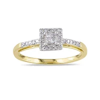 1/5 CT. T.W. Diamond 10K Yellow Gold Quad Princess Bridal Ring