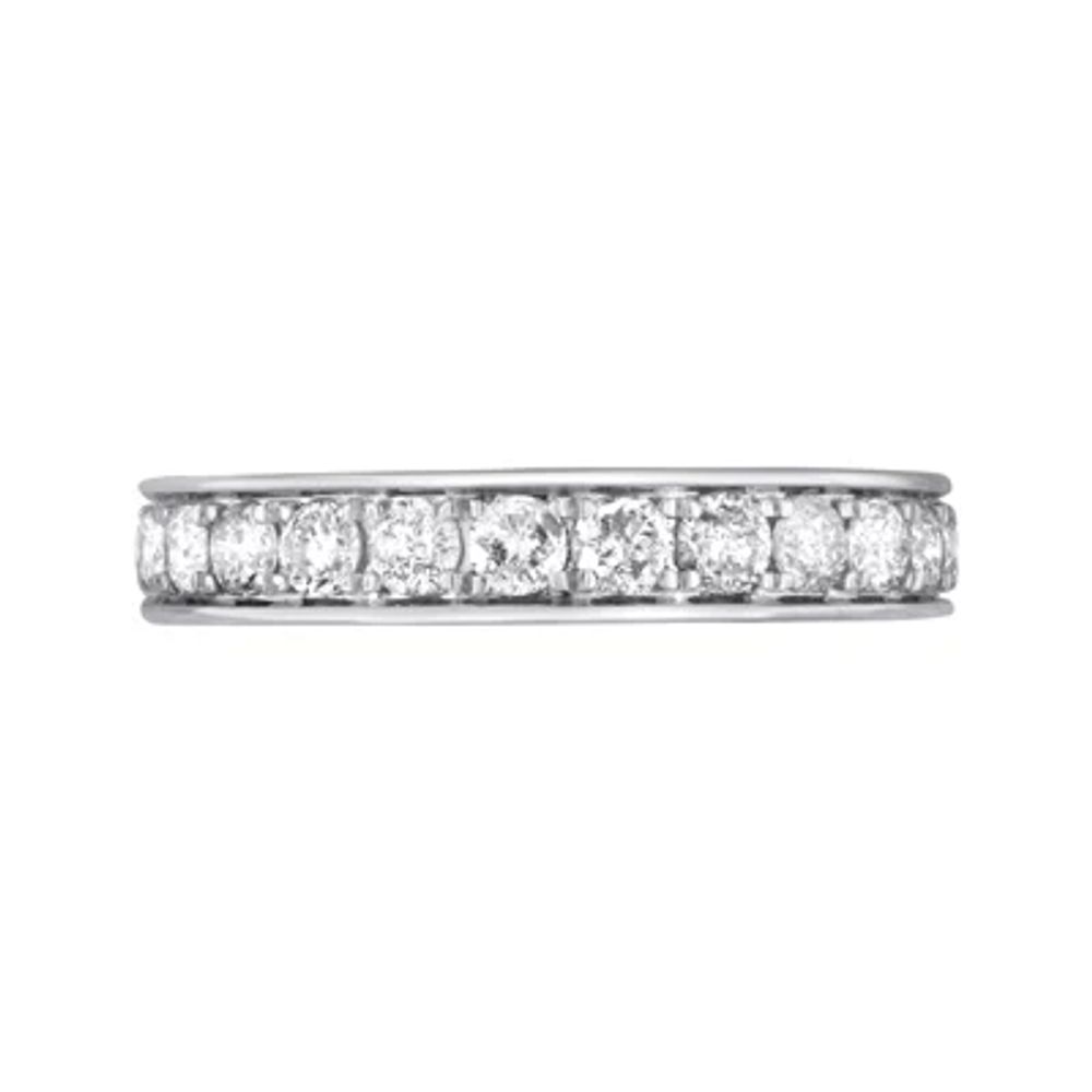 1 CT.T.W. Natural Diamond 10K White Gold Wedding Band