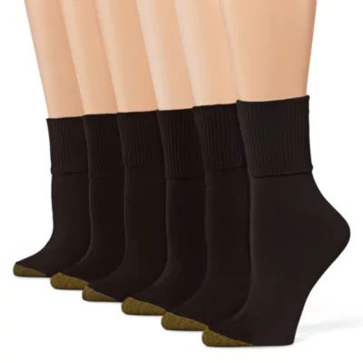 Gold Toe 6 Pair Turncuff Socks Womens