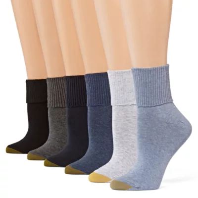 Gold Toe 6 Pair Turncuff Socks Womens