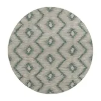 Safavieh Courtyard Collection Lexine Chevron Indoor/Outdoor Round Area Rug