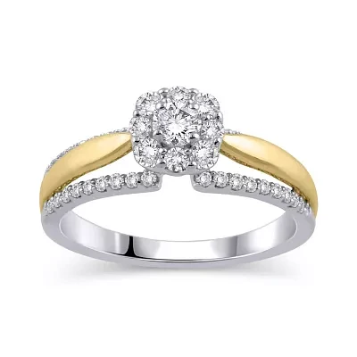 Womens CT. T.W. Natural White Diamond 10K Gold Engagement Ring