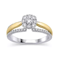 Womens CT. T.W. Natural White Diamond 10K Gold Engagement Ring