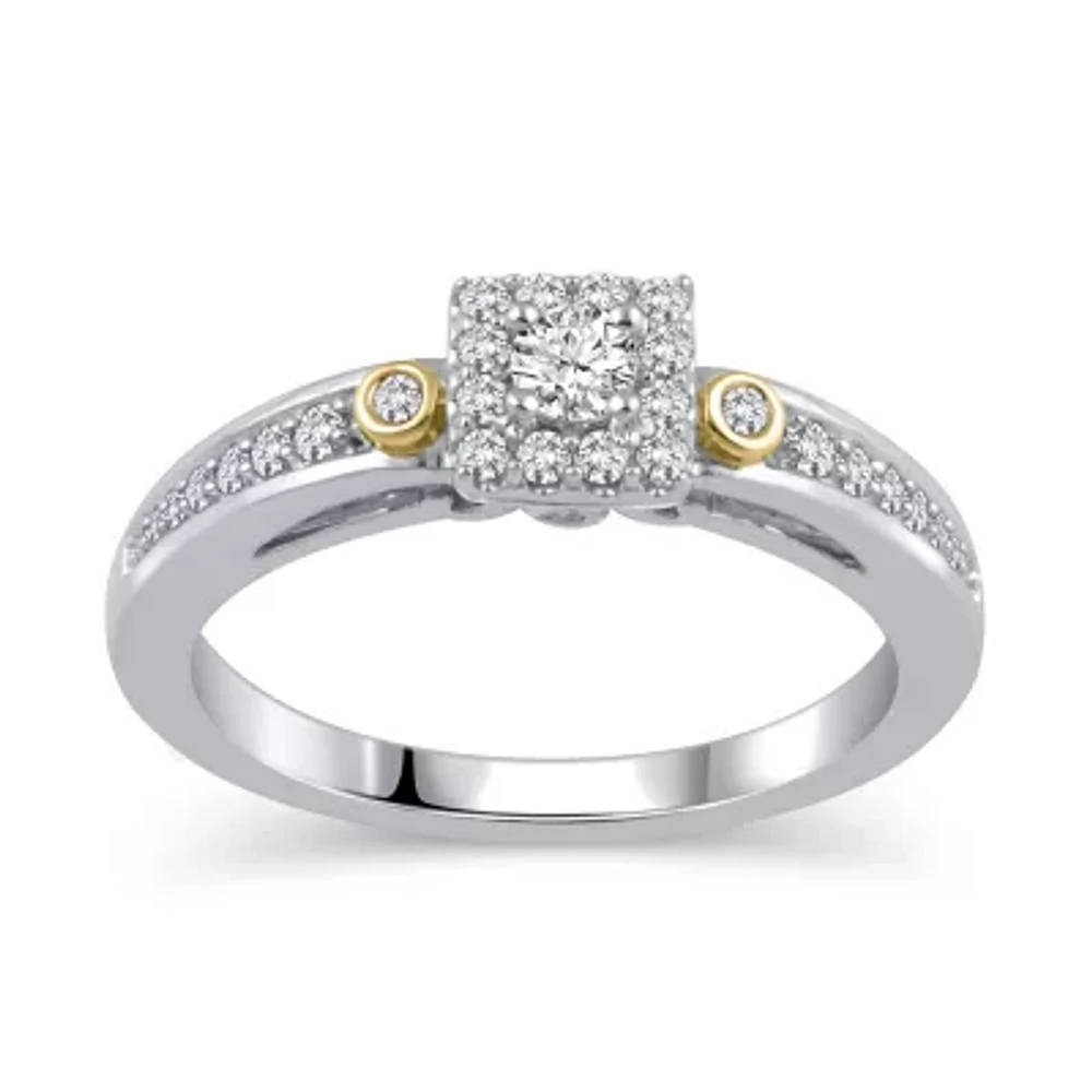 Womens 1/4 CT. T.W. Natural White Diamond 10K Gold Engagement Ring