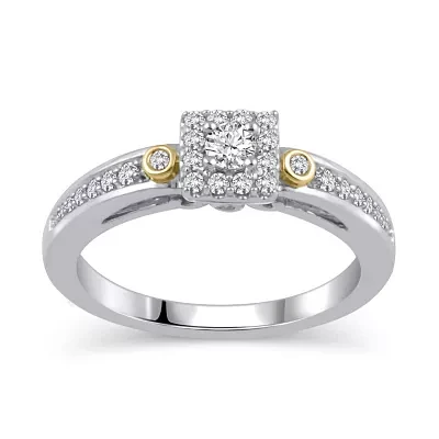 Womens CT. T.W. Natural White Diamond 10K Gold Engagement Ring
