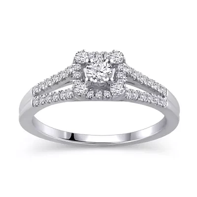Womens 3/8 CT. T.W. Natural White Diamond 10K Gold Engagement Ring
