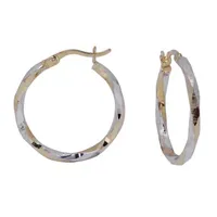 14K Two Tone Gold 21mm Hoop Earrings