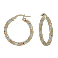 14K Tri-Color Gold 26mm Hoop Earrings