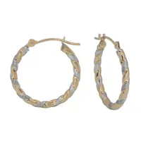 14K Two Tone Gold 26mm Hoop Earrings