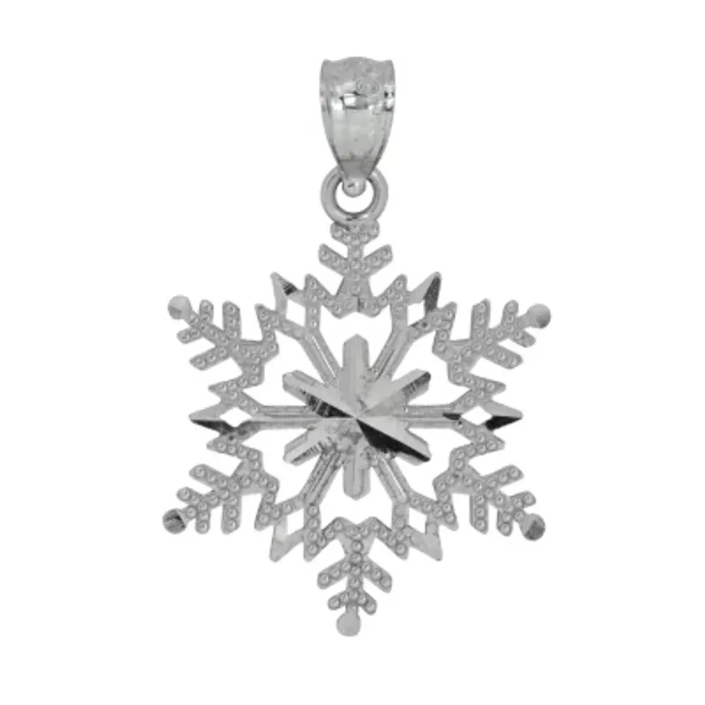 Womens 14K White Gold Snowflake Pendant