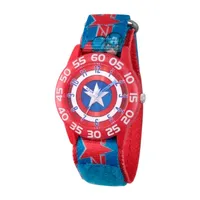 Avengers Marvel Captain America Boys Blue Strap Watch Wma000374