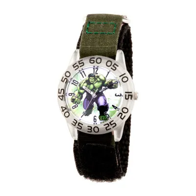 Avengers Marvel Hulk Boys Black Strap Watch Wma000375