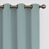 Eclipse Round And Pattern Grommet Top Blackout Single Curtain Panel