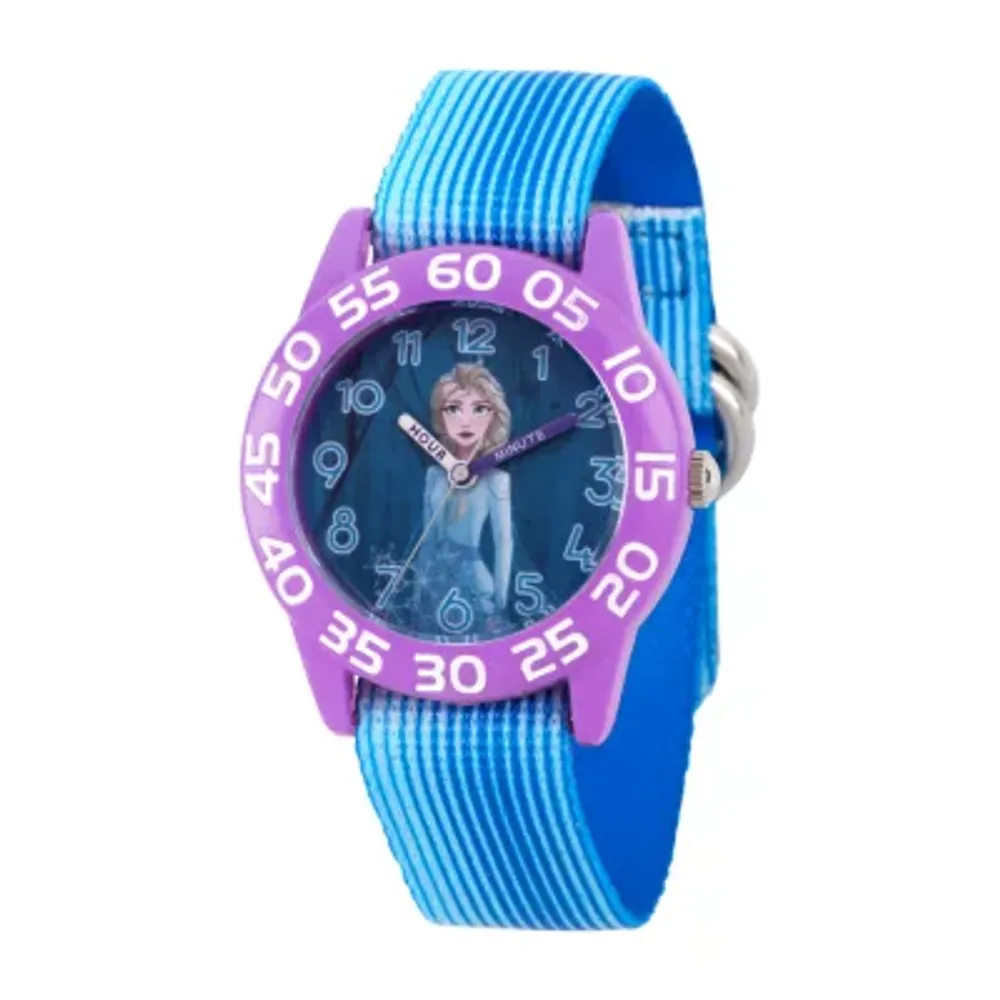 Disney Frozen Princess Elsa Girls Blue Strap Watch Wds000787