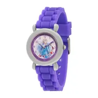 Disney Frozen Princess Elsa Girls Purple Strap Watch Wds000821