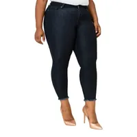 Poetic Justice - Plus Stretch Fabric Womens Mid Rise 529 Mid Belly Curvy Fit Slim Fit Cropped Jean