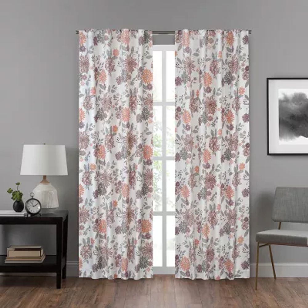 Eclipse Summit Botanical Energy Saving Blackout Rod Pocket Back Tab Single Curtain Panel