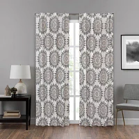 Eclipse Summit Medallion Energy Saving Blackout Rod Pocket Back Tab Single Curtain Panel