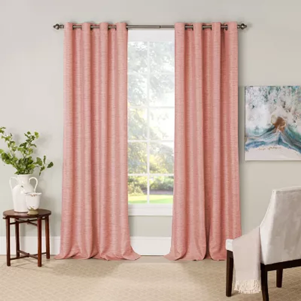 Eclipse Newport Jacquard Grommet Top Blackout Single Curtain Panels