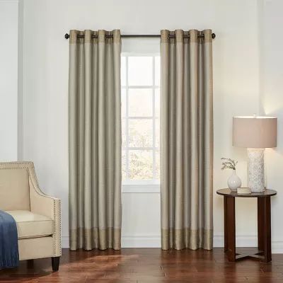 Eclipse Monty Color Block Grommet Top Energy Saving 100% Blackout Single Curtain Panel