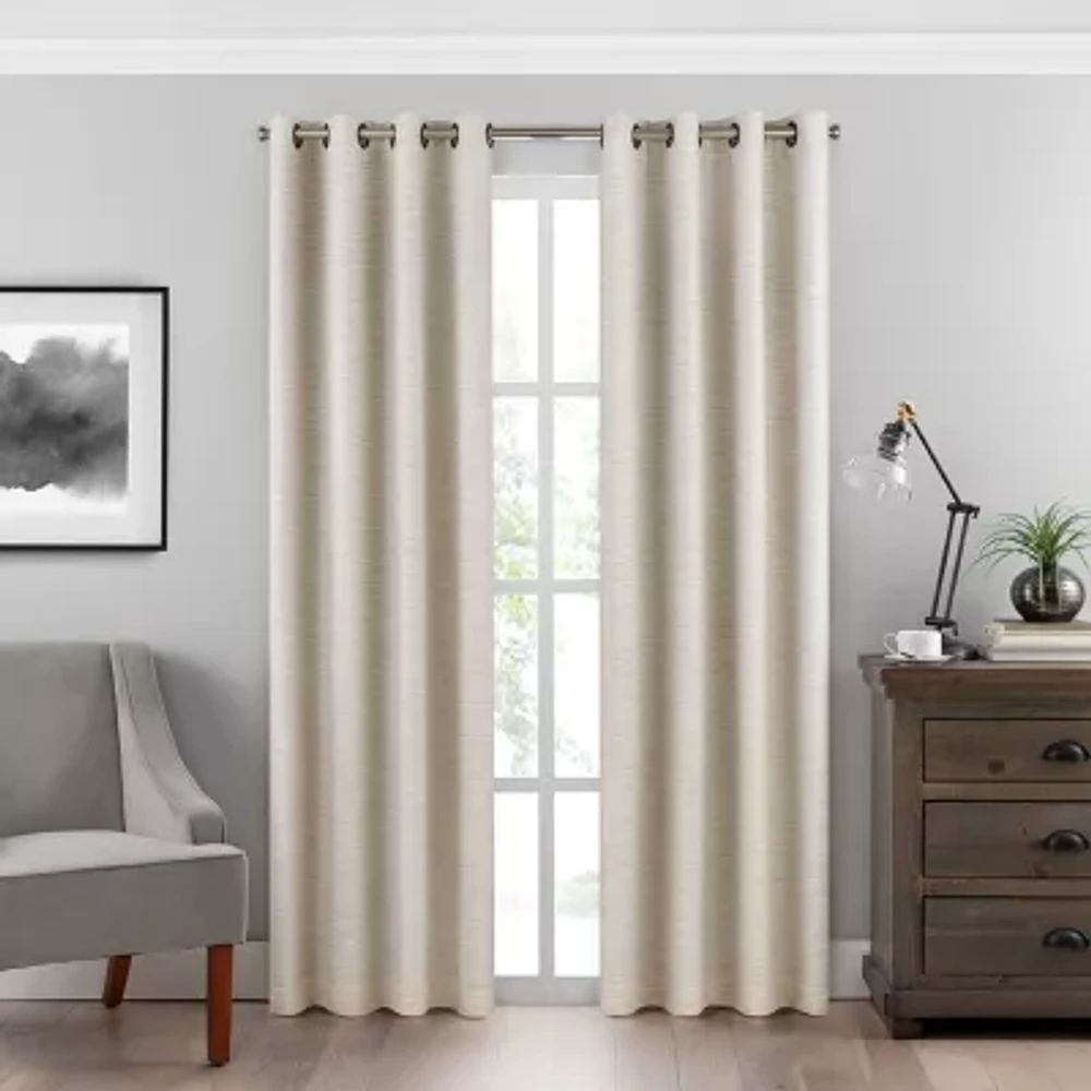 Eclipse Warren Grommet Top Energy Saving 100% Blackout Single Curtain Panels