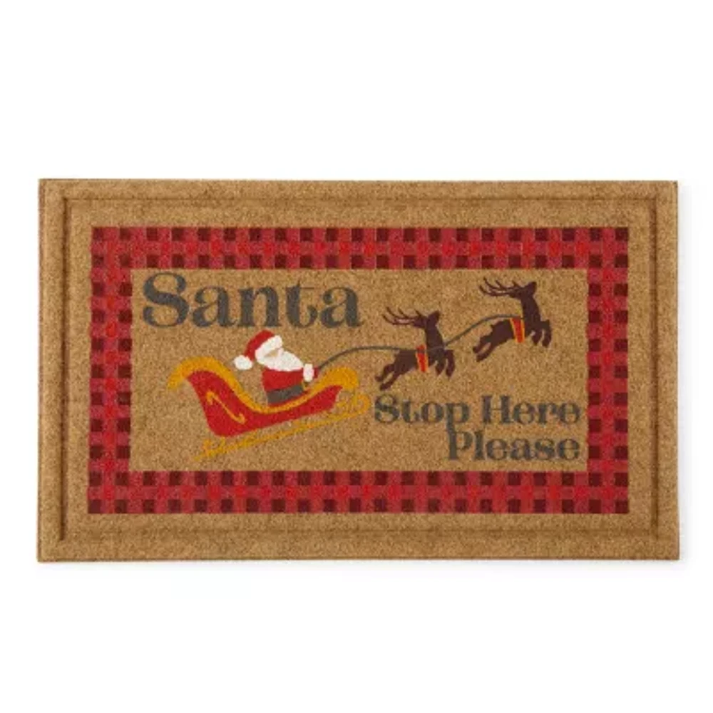 Mohawk Home Santa Faux Coir Holiday Outdoor Rectangular Doormats