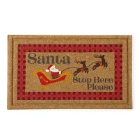 Mohawk Home Santa Faux Coir Holiday Outdoor Rectangular Doormats