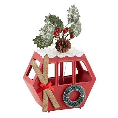 North Pole Trading Co. Santa Lodge Gondola Christmas Tabletop Tree