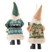 North Pole Trading Co. Woodland Santa Set 2-pc. Christmas Ornament