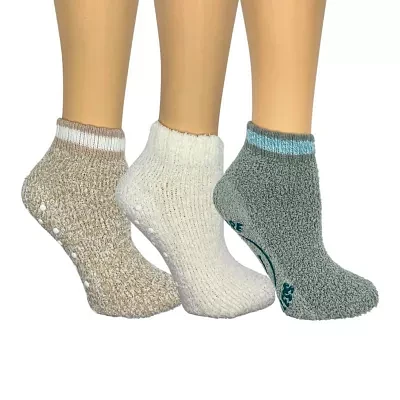 Cozy Low Cut Womens 3 Pair Slipper Socks