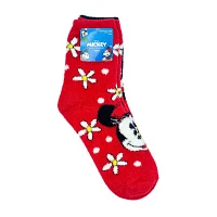 Cozy 2 Pair Mickey Mouse Crew Socks Womens