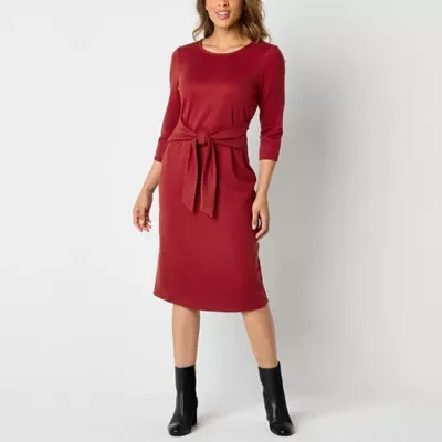 R & K Originals Womens 3/4 Sleeve Shift Dress