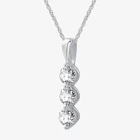 G / Si1-Si2) Womens 1 CT. T.W. Lab Grown White Diamond 10K Gold Pendant Necklace